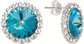 Diamond Sky Jewelry Auskarai moterims DiamondSky „Clarice X (Bermuda Mėlyna)“ su Preciosa kristalais