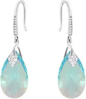 Diamond Sky Jewelry Sidabriniai auskarai moterims DiamondSky „Baroque III (Aquamarine Shimmer)“ su Swarovski kristalais