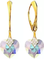Diamond Sky Jewelry Sidabriniai auskarai moterims DiamondSky „Cute Valentine (Aurora Borealis)“ su Swarovski kristalais