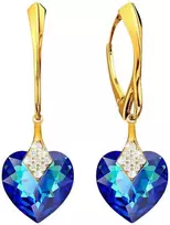 Diamond Sky Jewelry Sidabriniai auskarai moterims DiamondSky „Cute Valentine (Bermuda Mėlyna)“ su Swarovski kristalais