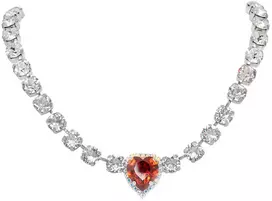 Diamond Sky Jewelry Kaklo papuošalas moterims DiamondSky „Saint Valentine II (Raudona Magma)“ su Swarovski kristalais