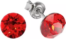 Diamond Sky Jewelry Sidabriniai auskarai moterims DiamondSky „Classic (Light Siam)“ su Swarovski kristalais
