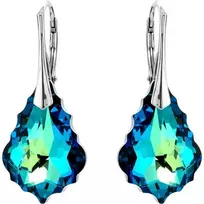 Diamond Sky Jewelry Sidabriniai auskarai moterims DiamondSky „Baroque V (Bermuda Mėlyna)“ su Swarovski kristalais