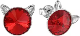 Diamond Sky Jewelry Vaikiški sidabriniai auskarai moterims DiamondSky „Katė (Light Siam)" su Swarovski kristalais