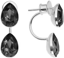 Diamond Sky Jewelry Sidabriniai auskarai moterims DiamondSky „Dew Drop (Sidabrinis Night)" su Swarovski kristalais