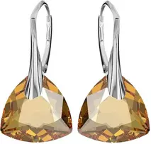 Diamond Sky Jewelry Sidabriniai auskarai moterims DiamondSky „Evening Shine (Golden Shadow)" su Swarovski kristalais