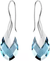 Diamond Sky Jewelry Sidabriniai auskarai moterims DiamondSky „Baroque II (Aquamarine Light Chrome)" su Swarovski kristalais
