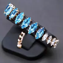 Diamond Sky Jewelry Apyrankė moterims DiamondSky „Ornella (Aquamarine Mėlyna)“ su Swarovski kristalais