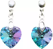 Diamond Sky Jewelry Sidabriniai auskarai moterims DiamondSky „Romantic Heart II (Vitrail Light)“ su Swarovski kristalais