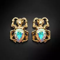 Diamond Sky Jewelry Auskarai moterims DiamondSky „Skarabeus (Aurore Boreale)“ su Preciosa kristalais