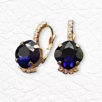 Diamond Sky Jewelry Auskarai moterims DiamondSky „Crete (Dark Indigo)“ su Preciosa kristalais
