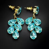 Diamond Sky Jewelry Auskarai moterims DiamondSky „Amber II (Aqua Bohemica)“ su Preciosa kristalais