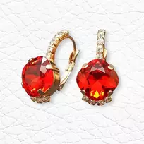 Diamond Sky Jewelry Auskarai moterims DiamondSky „Crete (Light Siam)“ su Preciosa kristalais