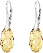 Diamond Sky Jewelry Sidabriniai auskarai moterims DiamondSky „Enchanté (Golden Shadow)" su Swarovski kristalais