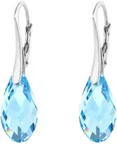 Diamond Sky Jewelry Sidabriniai auskarai moterims DiamondSky „Enchanté (Aquamarine)" su Swarovski kristalais