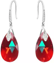 Diamond Sky Jewelry Sidabriniai auskarai moterims DiamondSky „Baroque III (Light Siam Shimmer)“ su Swarovski kristalais