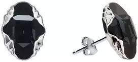 Spark Sidabriniai auskarai moterims DiamondSky „Delia (Graphite Lite Chrome)“ su Swarovski kristalais