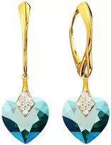Diamond Sky Jewelry Sidabriniai auskarai moterims DiamondSky „Cute Valentine (Emerald Shimmer)“ su Swarovski kristalais