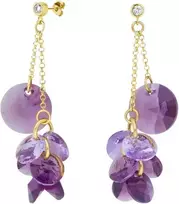 Diamond Sky Jewelry Sidabriniai auskarai moterims DiamondSky „Orchid (Iris / Violet)“ su Swarovski kristalais