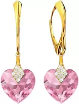 Diamond Sky Jewelry Sidabriniai auskarai moterims DiamondSky „Cute Valentine (Light Rose)“ su Swarovski kristalais