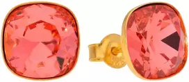 Diamond Sky Jewelry Sidabriniai auskarai moterims DiamondSky „Glare (Padparadscha)“ su Swarovski kristalais