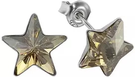 Diamond Sky Jewelry Vaikiški sidabriniai auskarai moterims DiamondSky „Žvaigždutė (Golden Shadow)" su Swarovski kristalais