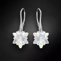 Diamond Sky Jewelry Sidabriniai auskarai moterims DiamondSky „Edelweiss (Aurora Borealis)“ su Swarovski kristalais