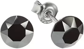 Diamond Sky Jewelry Sidabriniai auskarai moterims DiamondSky „Classic (Jet Hematite)“ su Swarovski kristalais
