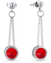 Diamond Sky Jewelry Sidabriniai auskarai moterims DiamondSky „Bonbon (Light Siam)" su Swarovski kristalais
