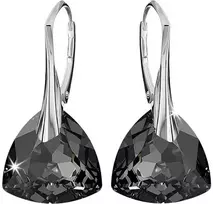 Diamond Sky Jewelry Sidabriniai auskarai moterims DiamondSky „Evening Shine (Sidabrinis Night)" su Swarovski kristalais
