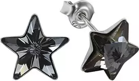 Diamond Sky Jewelry Vaikiški sidabriniai auskarai moterims DiamondSky „Žvaigždutė (Sidabrinis Night)" su Swarovski kristalais