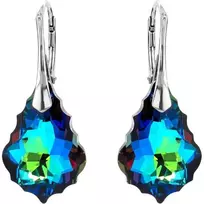 Diamond Sky Jewelry Sidabriniai auskarai moterims DiamondSky „Baroque V (Meridian Mėlyna)“ su Swarovski kristalais