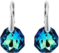 Diamond Sky Jewelry Sidabriniai auskarai moterims DiamondSky „Frozen Edges (Bermuda Mėlyna)" su Swarovski kristalais