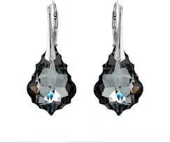 Diamond Sky Jewelry Sidabriniai auskarai moterims DiamondSky „Baroque V (Sidabrinis Night)“ su Swarovski kristalais