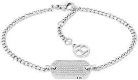 Tommy Hilfiger Moteriška plieninė apyrankė su kristalais Dog Tag 2780863