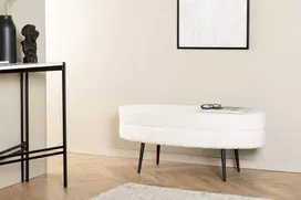 Venture Design Pufas, Otto, 100x40x41 cm, Juoda/Balta