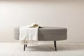 Venture Design Pufas, Otto, 100x40x41 cm, Pilkšva-pilka