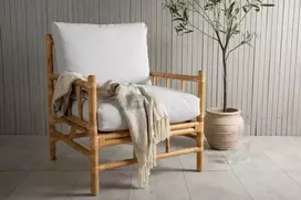 Venture Design 1-vietės sofa, šiaudinė, 77x88x78 cm, šviesiai pilka