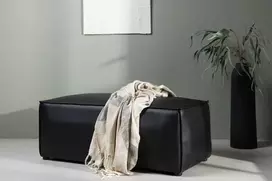 Venture Design Sėdimoji Pufa, Palermo, 59x119 cm, Juoda