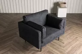 Venture Design Fotelis, Boom viengulė sofa, 86x84x110 cm, Juoda