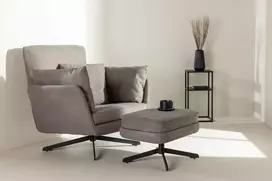 Venture Design Fotelis, Madrid vieno sėdynės sofa, 85x92.5x96 cm, pilka