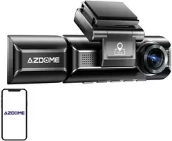 AZDome M550 Max 4K 2160p + 1080p + 2.5K, GPS, Wi-Fi - vaizdo registratorius su priekine, salono ir galine kameromis
