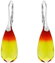 Diamond Sky Jewelry Sidabriniai auskarai moterims DiamondSky „Vaivorykštės Kaskadas (Fireopal)" su Swarovski kristalais