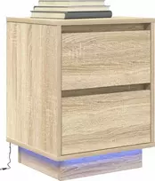 naktinė spintelė su LED lemputėmis Sonoma ąžuolas 38x34x50 cm