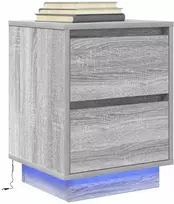 naktinė spintelė su LED lemputėmis Pilka Sonoma 38x34x50 cm