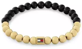 Tommy Hilfiger Karoliukų apyrankė su onikso pusbrangiais karoliukais 2780961
