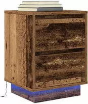 Spintelė prie lovos su LED lemputėmis Old Wood 38x34x50 cm