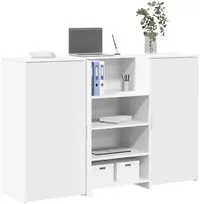 Registratūra, baltos spalvos, 155x50x103,5 cm, apdirbta mediena