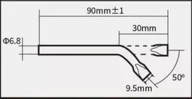 Antgalis lenktas 11mm SI-126B-80 lituokliui, Proskit