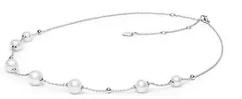 Sidabrinė grandinėlė su perlais Brasco 44056